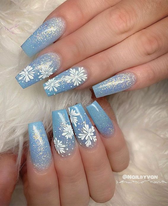 Winter Visual Idea Winter Visual Idea — Winter Blue Nails