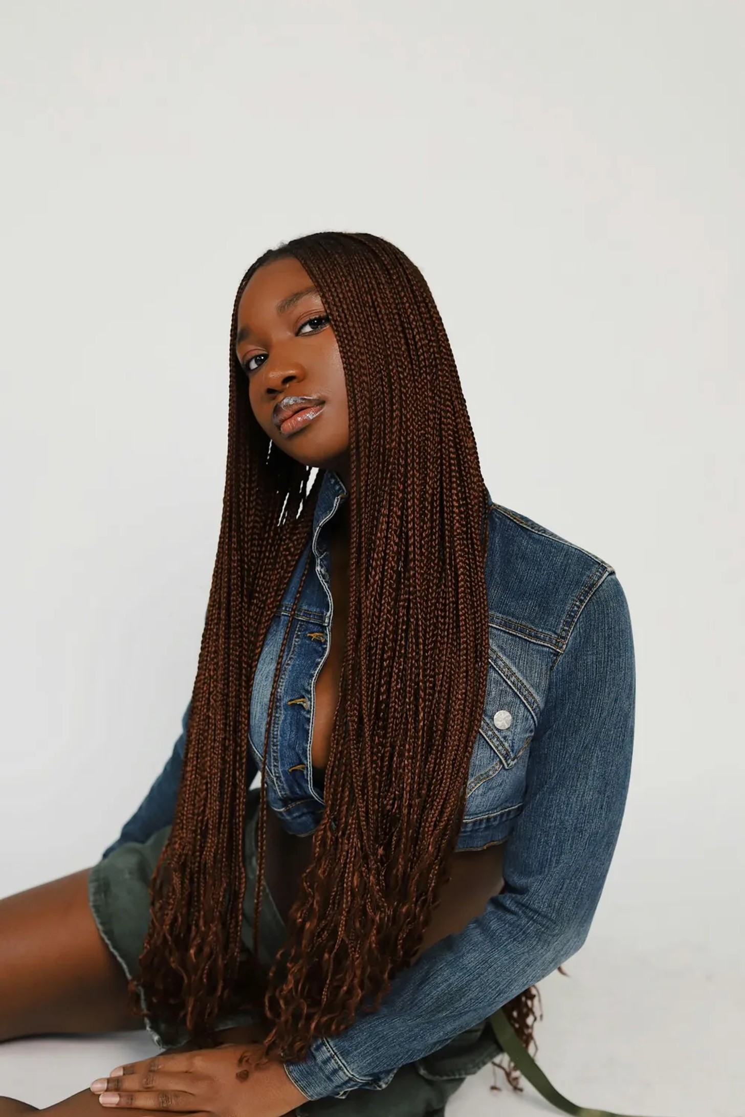 Medium Brown Mid-Back Box Braids — Winter Knotless Braids