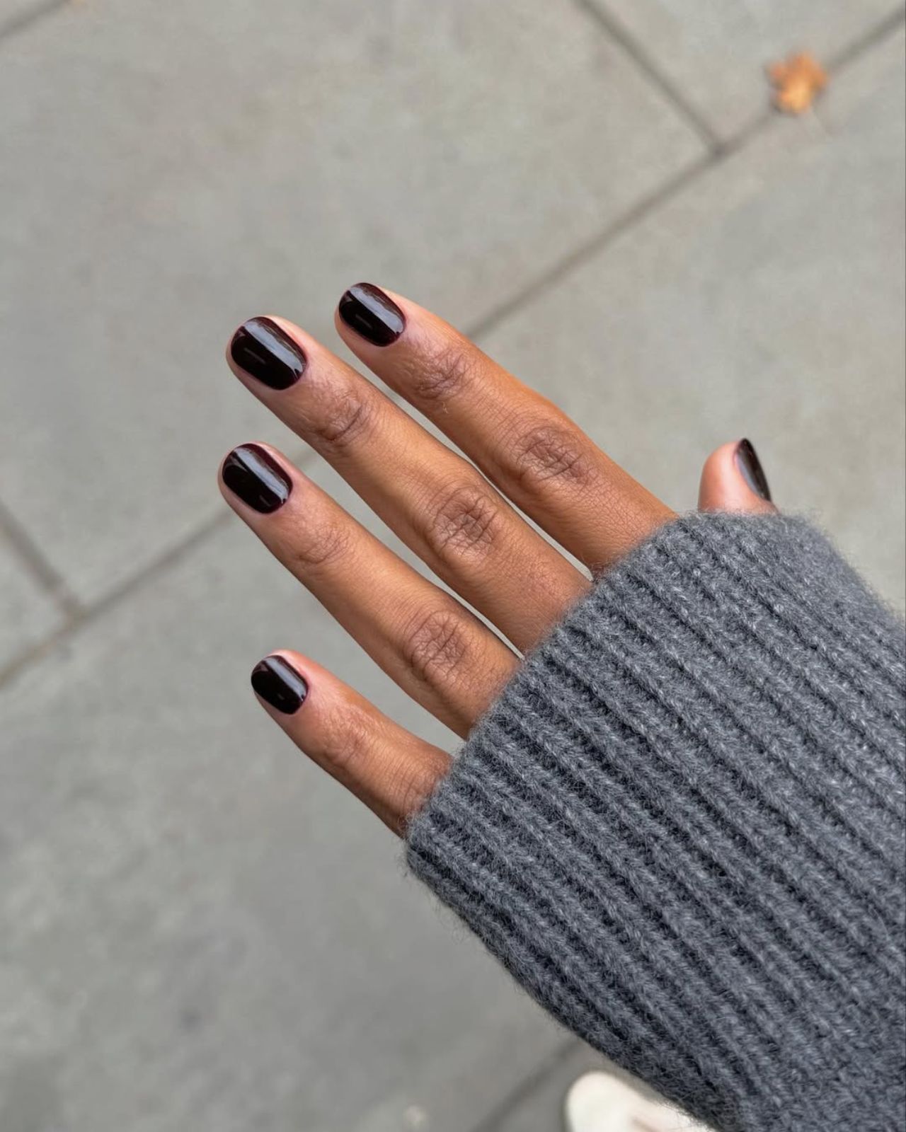 Deep Brown with Red Undertones Deep Brown with Red Undertones — Winter Nail Colors for Women Over 70