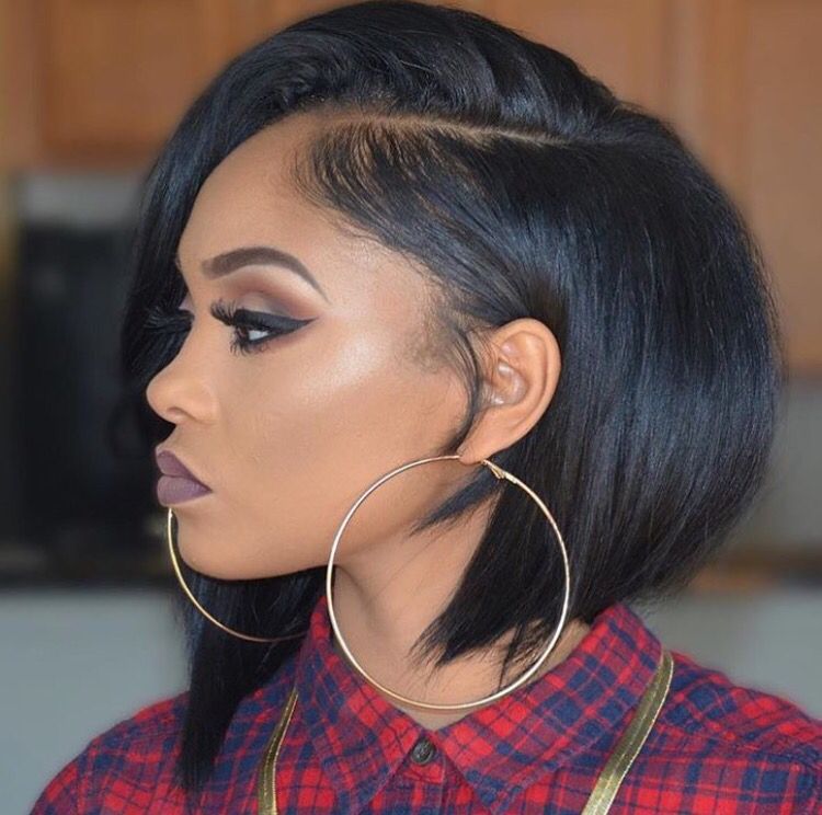 Sleek Chin-Length Bob With Side-Swept Bangs — Winter Hairstyles for Black Women
