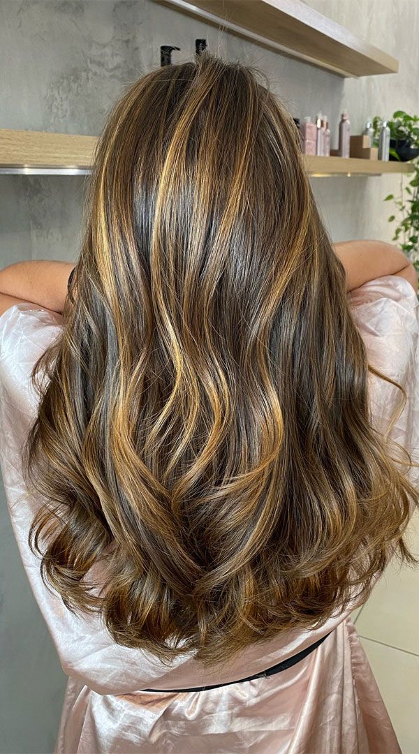 Brunette With Golden Cinnamon Highlights Brunette With Golden Cinnamon Highlights — Cinnamon Brown Hair