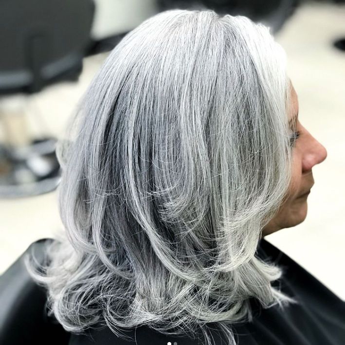 Natural Gray With Silver and Ash Tones Natural Gray With Silver and Ash Tones — Winter Hair Colors for Gray Hair