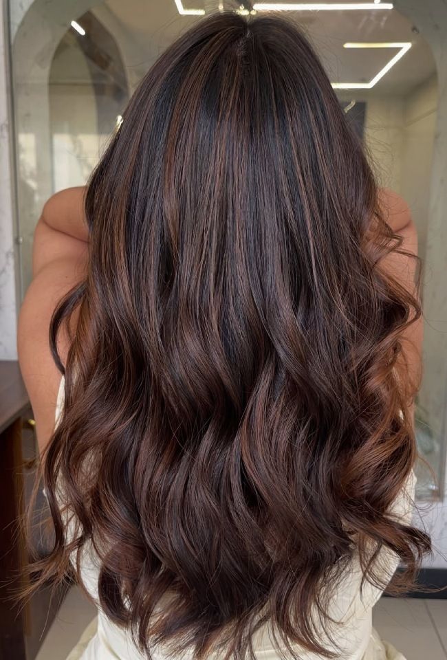 Dark Brown With Cinnamon Highlights Dark Brown With Cinnamon Highlights — Dark Chocolate Brown Hair