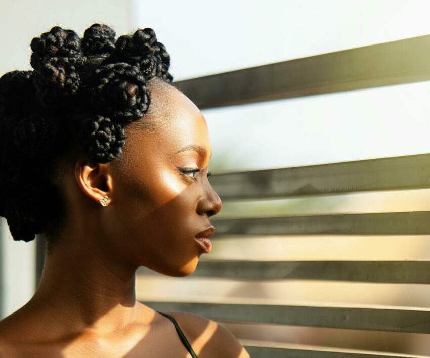 Coily Braided Buns Updo — Winter Protective Hairstyles