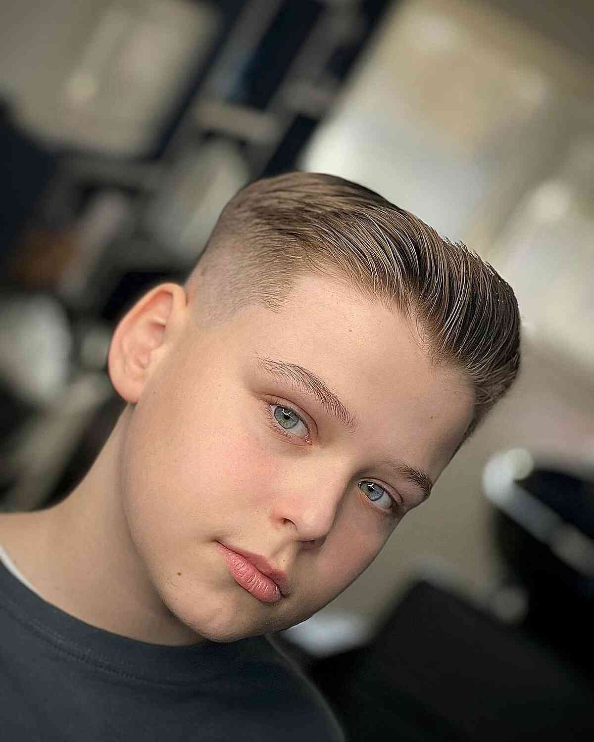 Slicked Back With Volume and Fade Slicked Back With Volume and Fade — Winter Haircuts for Boys