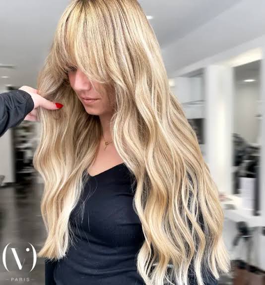Icy Platinum Blonde With Full Fringe — Icy Blonde Hair