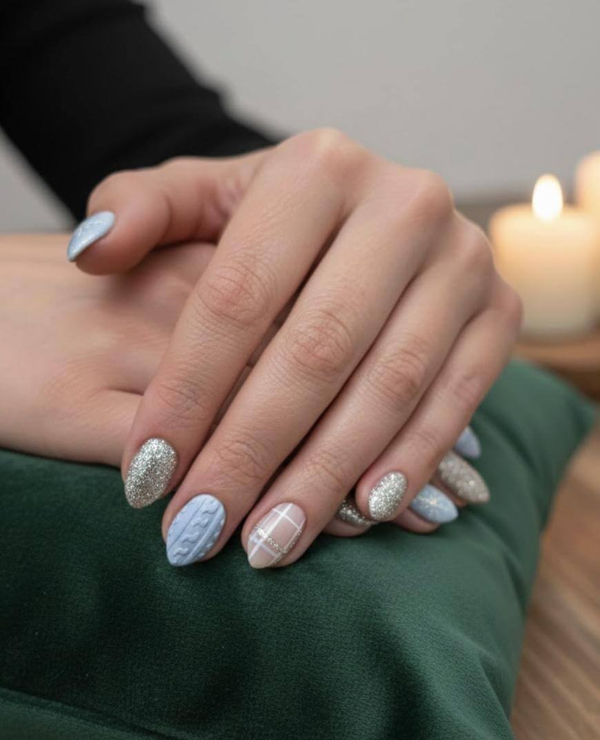 Micro Floral Pearl Fleck Nails Micro Floral Pearl Fleck Nails — Winter Nails