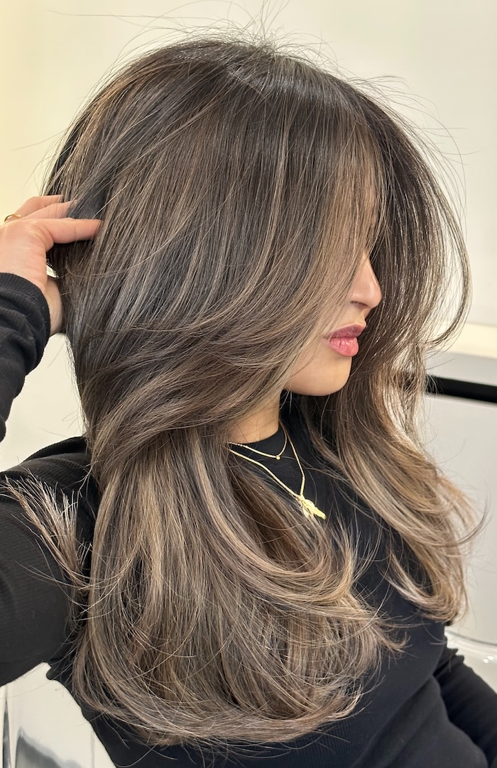 Collarbone Ash Brown With Lighter Ash Blonde Highlights — Ash Brown Hair