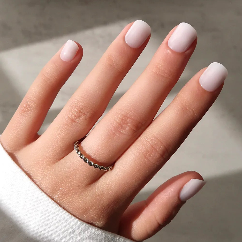 Glossy Visual Idea Glossy Visual Idea — Milky White Nails