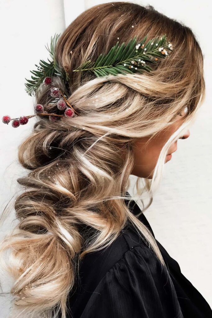 Ash Blonde Waves with Festive Accents — Winter Party Hairstyles