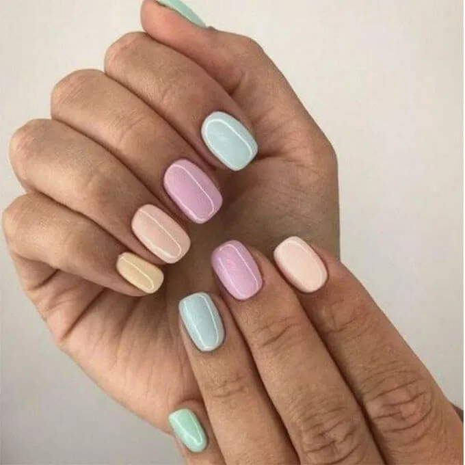 Mix-and-Match Pastel Square Mix-and-Match Pastel Square — Winter to Spring Transition Nails