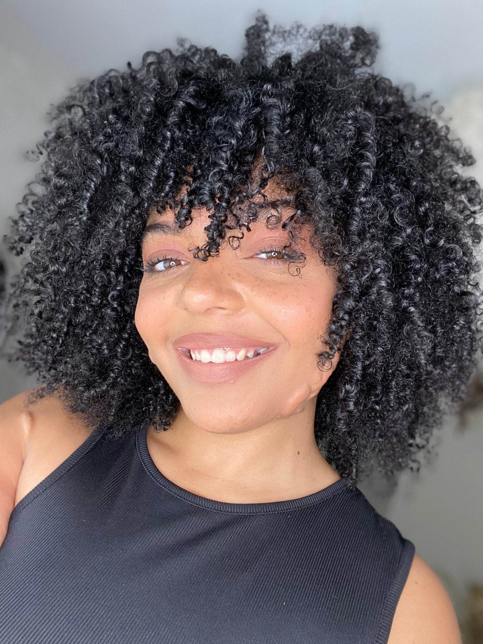Air-Dried Jet Black Layered Curls Air-Dried Jet Black Layered Curls — Jet Black Hair