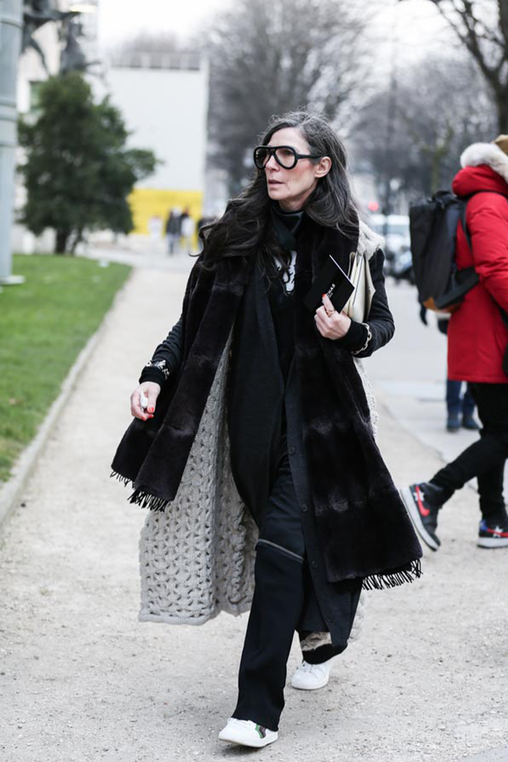 Textured Layers: Fringe Cardigan Over a Black Coat Textured Layers: Fringe Cardigan Over a Black Coat — December Outfits