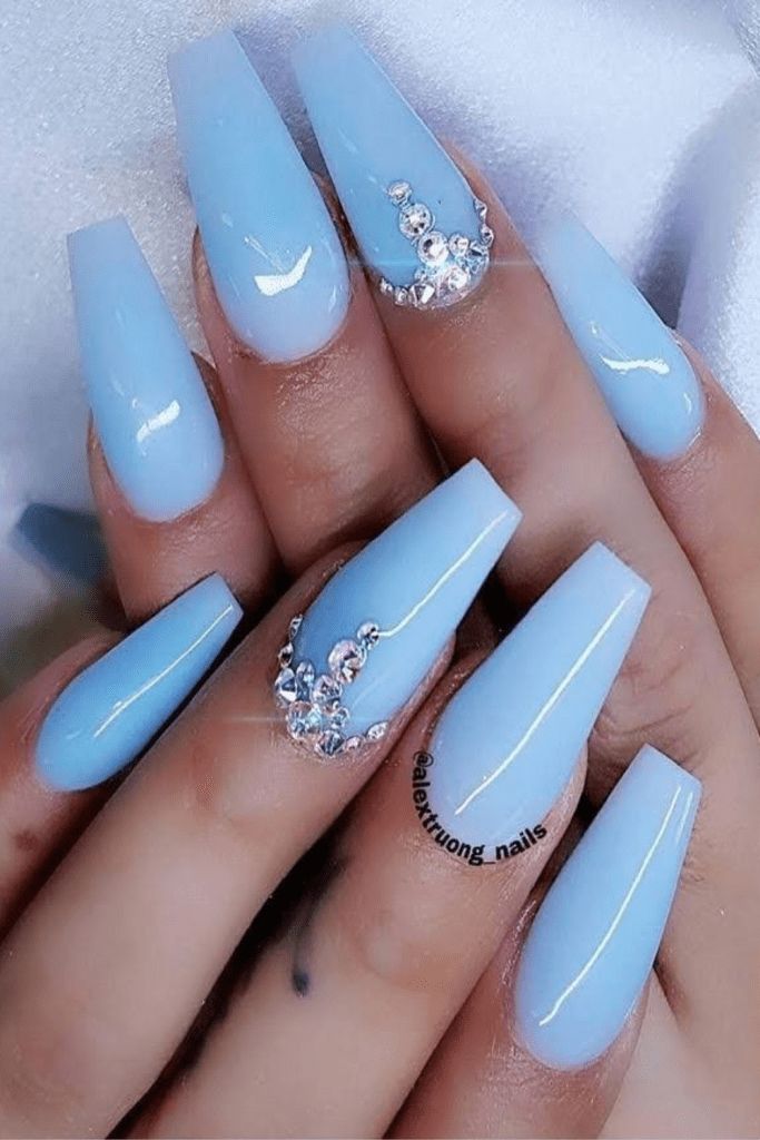 Glossy Opaque Visual Idea Glossy Opaque Visual Idea — Winter Blue Nails