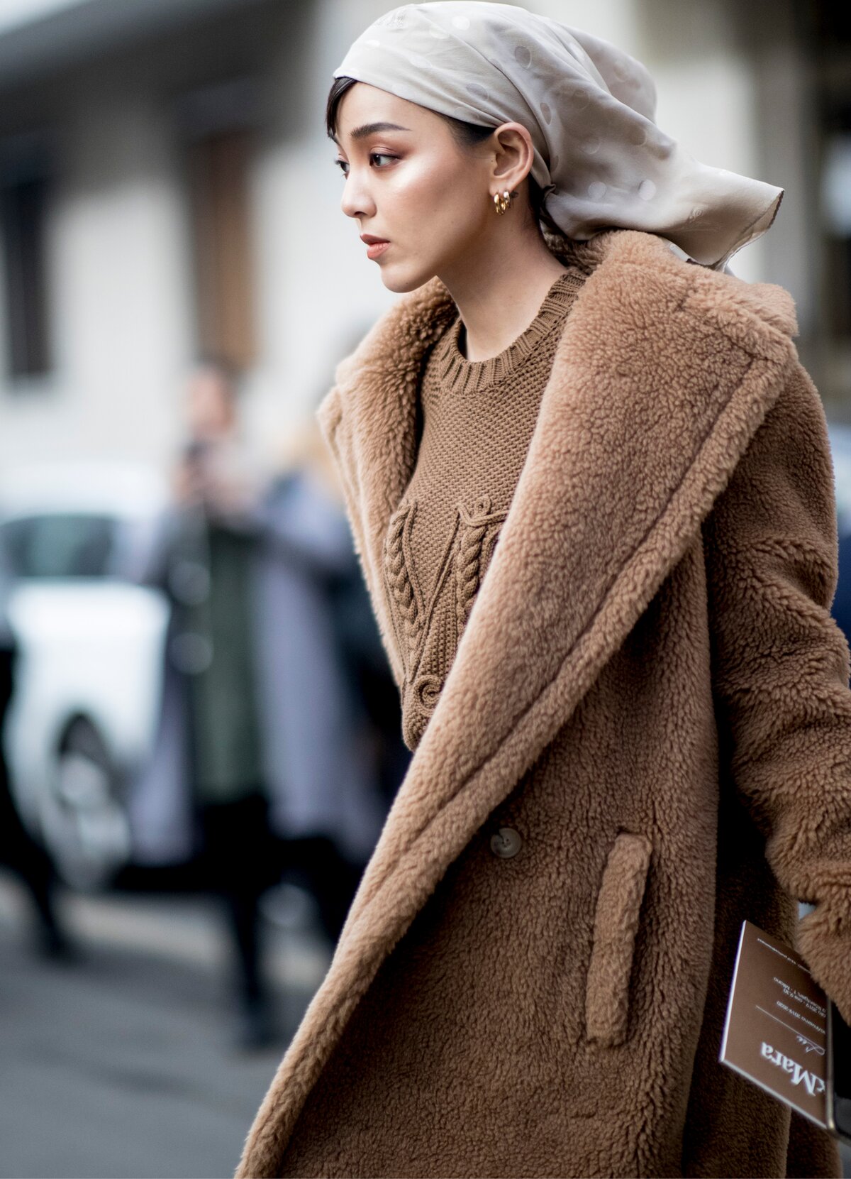 Monochromatic Brown Teddy Coat Texture Focus — Teddy Coat Outfits