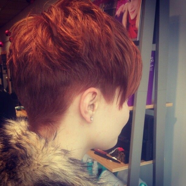 Red Visual Idea — Winter Pixie Haircuts