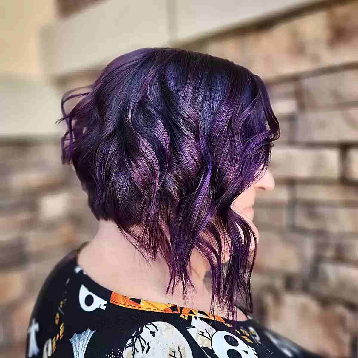 Deep Midnight Purple Bob — Plum Hair Color