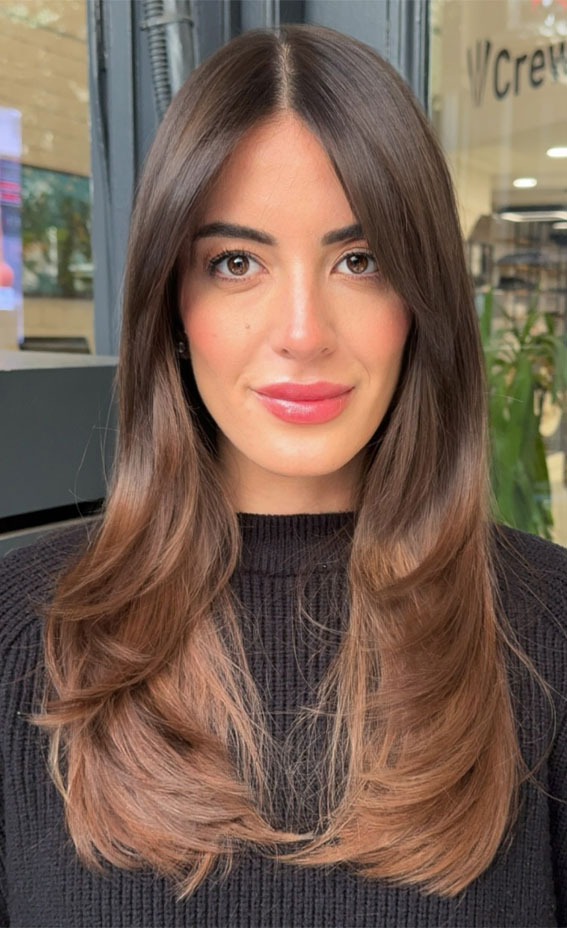 Dark Brown With Reddish-Brown Ombre — Winter Hair Colors for Brown Eyes