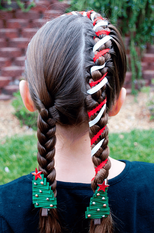 Two Braids With Ribbons And Charms Visual Idea Two Braids With Ribbons And Charms Visual Idea — Winter Hairstyles for School