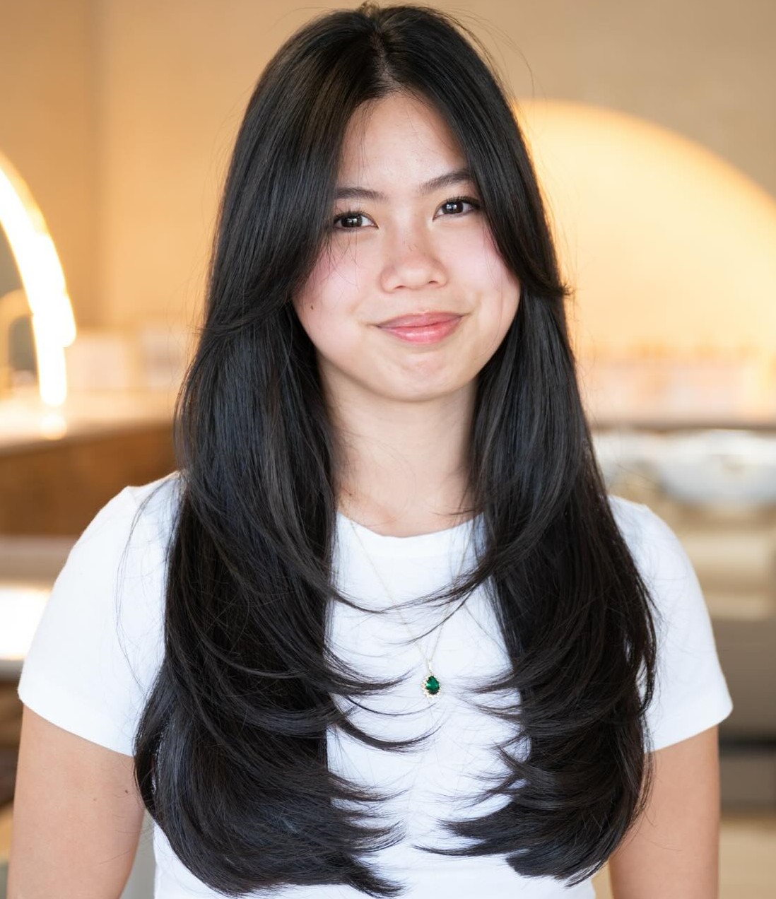 Honey Blonde Layers With Side Bangs — Long Winter Haircuts