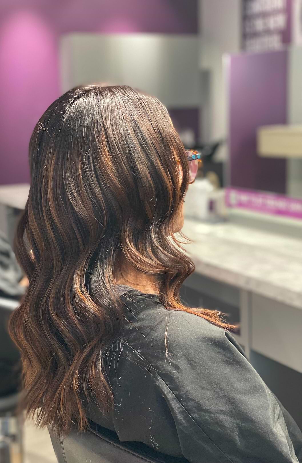 Long Layers With Warm Caramel — Reverse Balayage