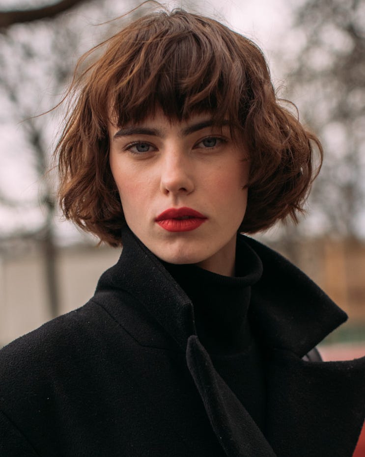 Textured Bob Ginger Choppy Bangs Textured Bob Ginger Choppy Bangs — Short Winter Haircuts