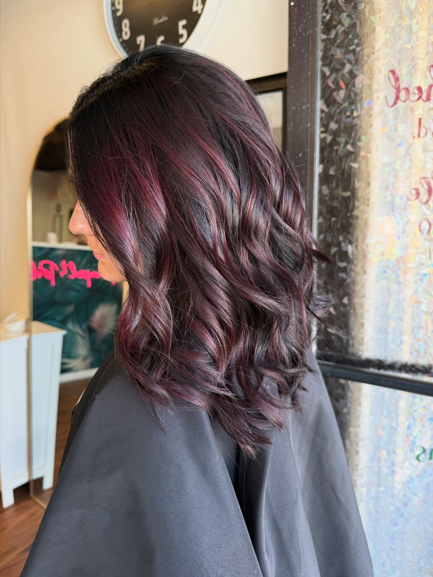Dark Base with Cherry Red Balayage — Cherry Cola Hair Color