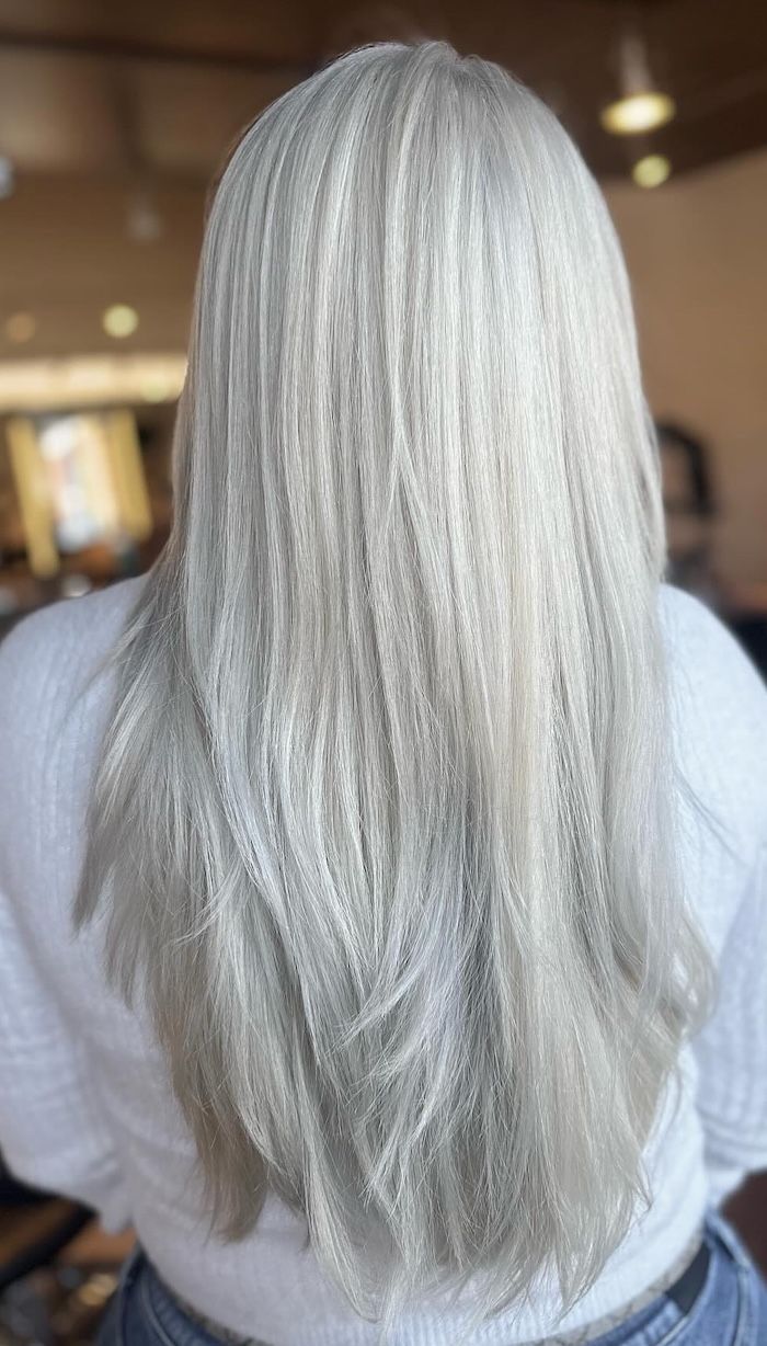 Mid-Back Ice Blonde with Long Layers — Winter Haircuts for Straight Hair