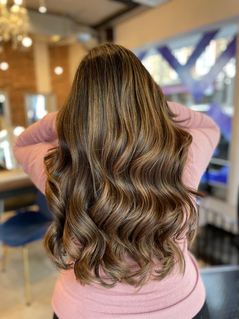 No Bangs Dark Brown To Rich Blonde Balayage — Blonde to Brunette Hair