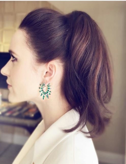 Mid-Back Voluminous Dark Brown Wavy High Ponytail — Winter Ponytail Hairstyles