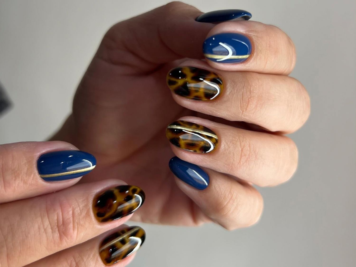 Tortoiseshell Pattern Gold Lines Visual Idea Tortoiseshell Pattern Gold Lines Visual Idea — Everyday Winter Nails