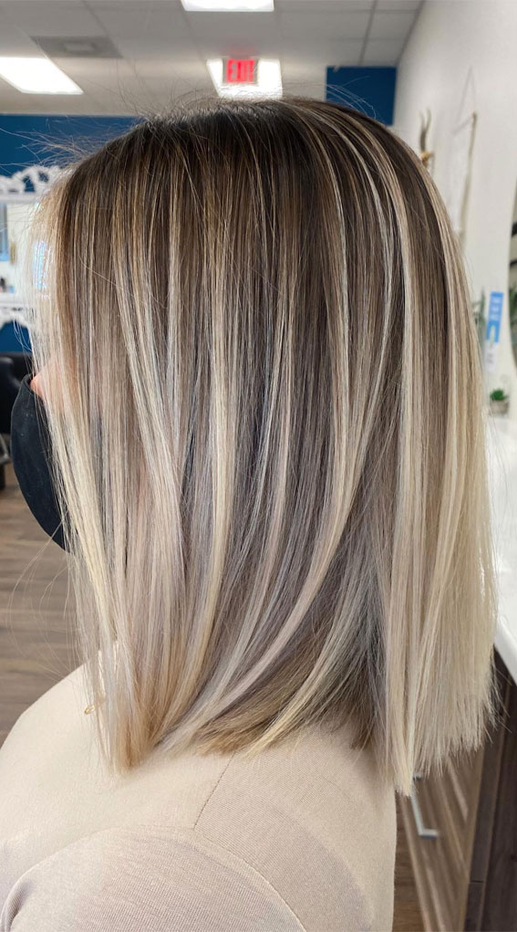Angled Ash Blonde Bob With Platinum — Winter Hair Colors for Women Over 40