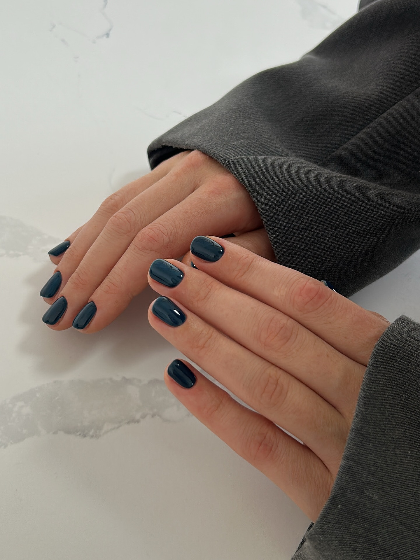 Deep Teal with Blue Undertones Deep Teal with Blue Undertones — Winter Nail Colors for Women Over 70