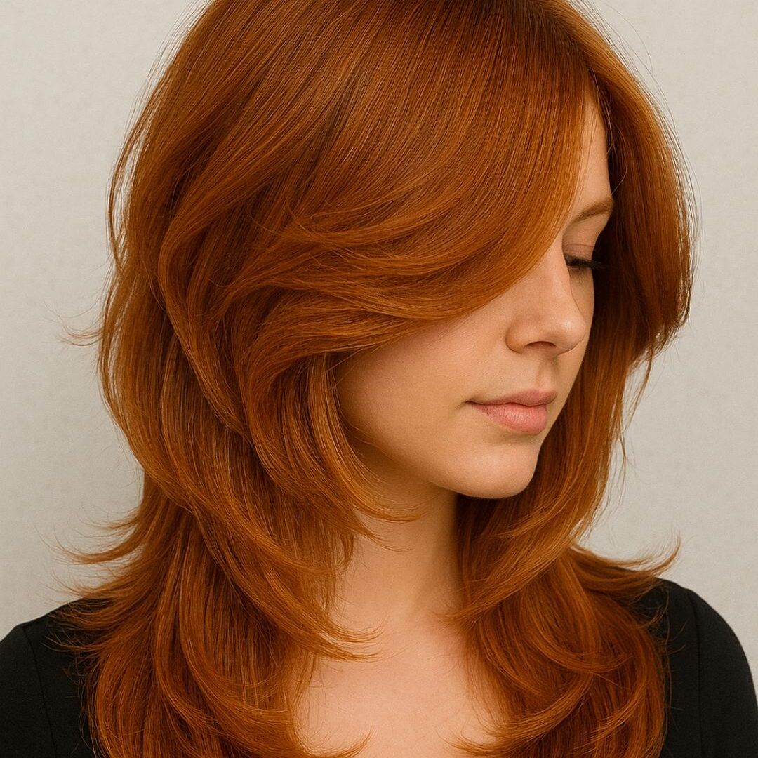Layered Collarbone Cut In Copper Layered Collarbone Cut In Copper — Winter Hairstyles for Thick Hair