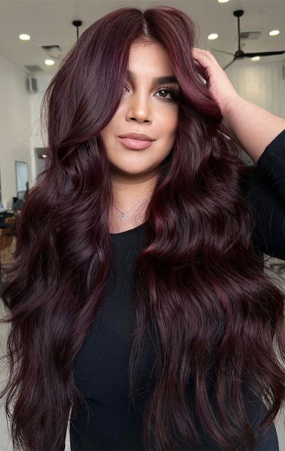 17 Decadent Chocolate Cherry Hair Colour Ideas : Chocolate Cherry with Purple Accents