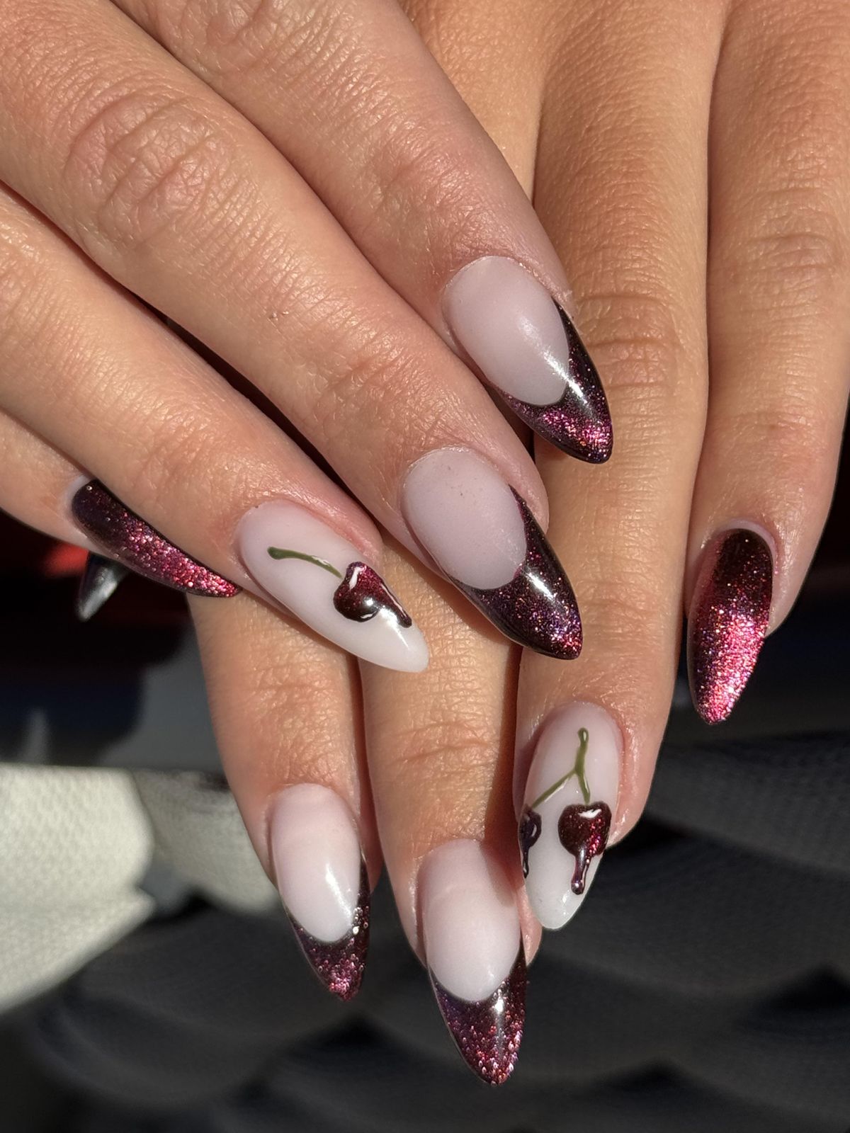 Glossy Glitter Visual Idea Glossy Glitter Visual Idea — Black Cherry Nails