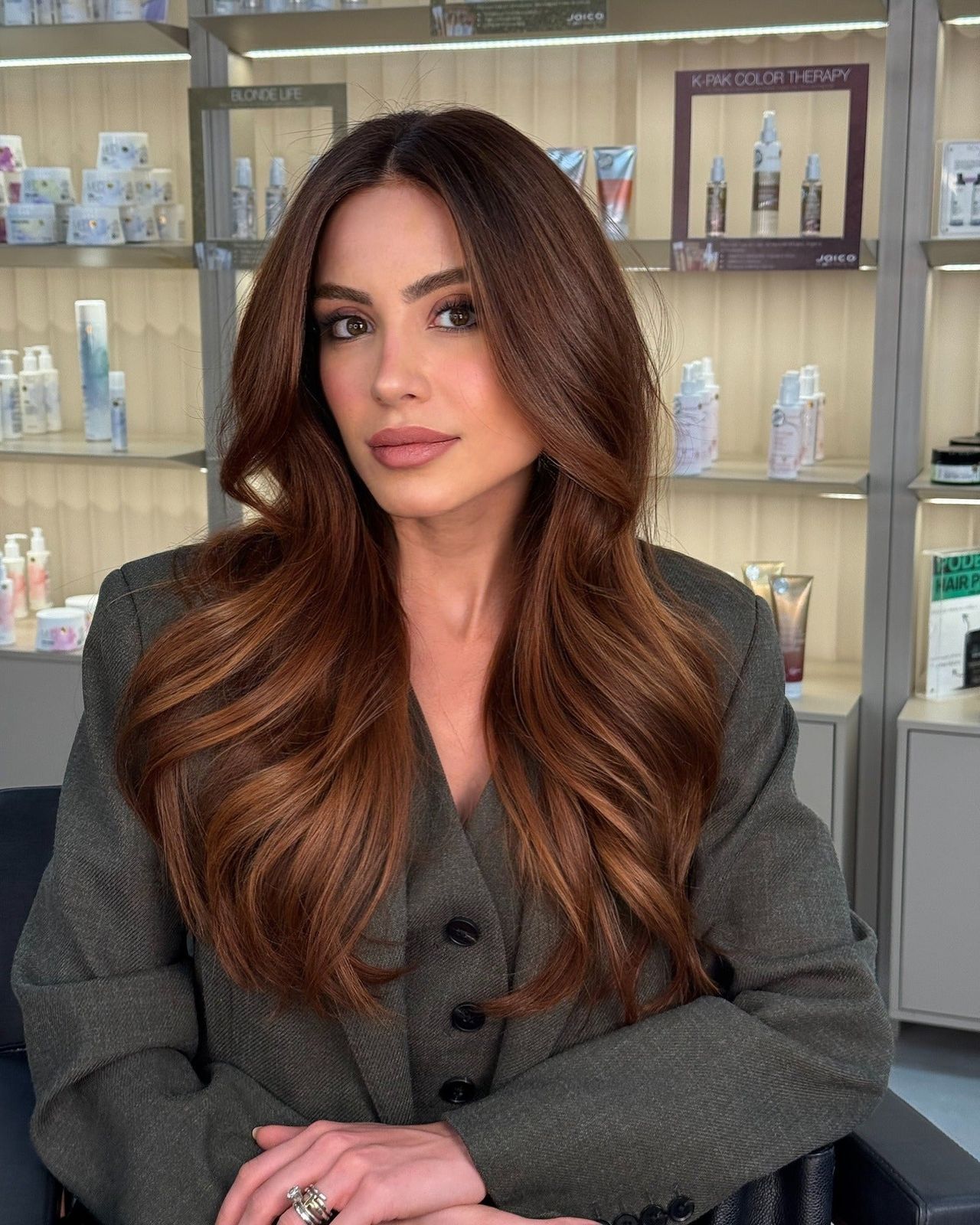 Lustrous Cinnamon Brown Loose Waves Lustrous Cinnamon Brown Loose Waves — Cinnamon Brown Hair