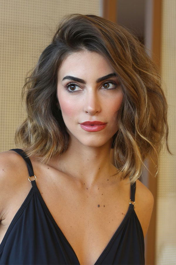 Dark Blonde Lob With Textured Waves — Winter Lob Haircuts