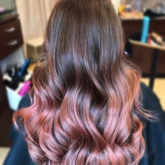 Medium Brown to Vibrant Rose Gold — Winter Ombre Hair