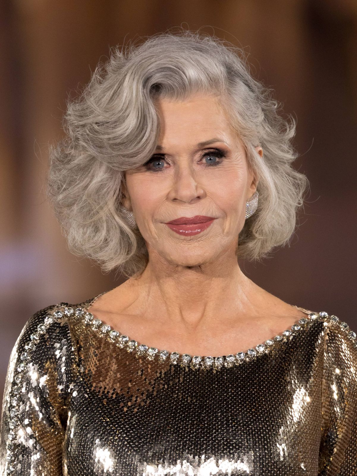 Voluminous Silver Bob with Waves — Winter Haircuts for Women Over 70