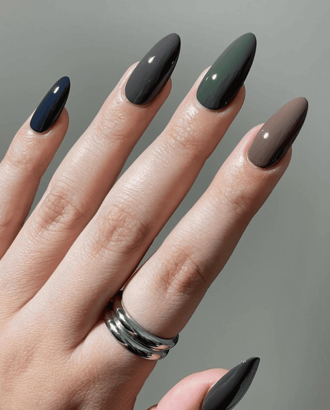 Mixed Deep Winter Colors Mixed Deep Winter Colors — Winter Nail Colors for Women Over 70
