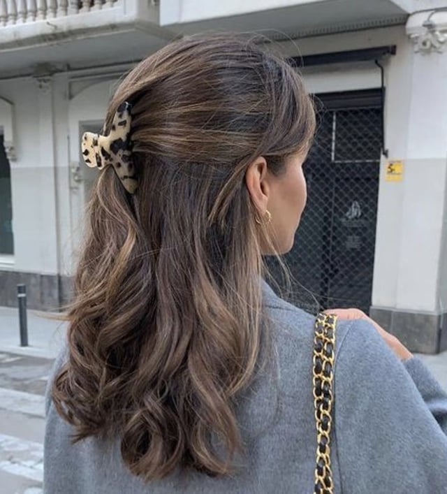 Half Up Half Down Ash Brown — Ash Brown Hair