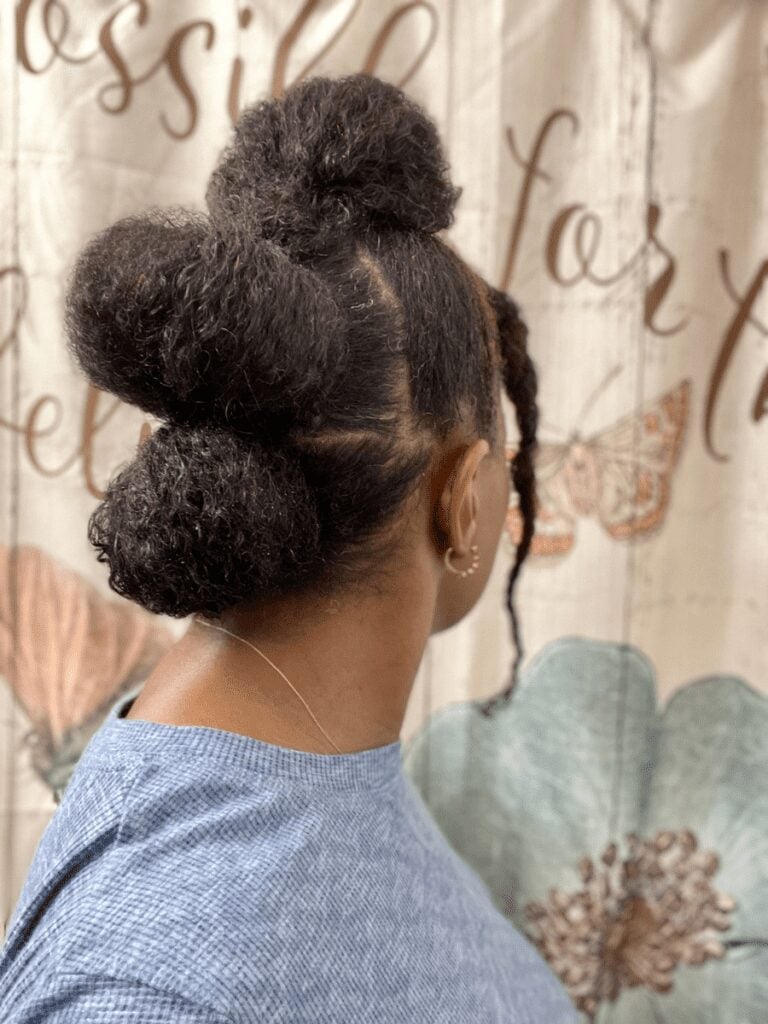 Asymmetrical Updo With Braids and Buns Asymmetrical Updo With Braids and Buns — Winter Natural Hairstyles