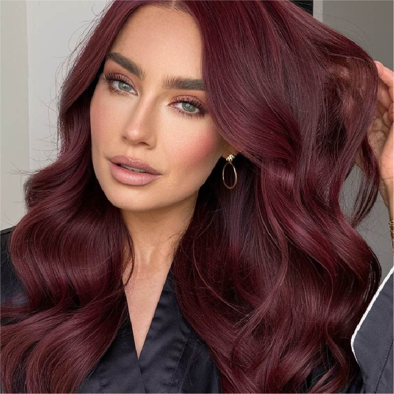 Deep Burgundy Red Waves — Winter Auburn Hair Color