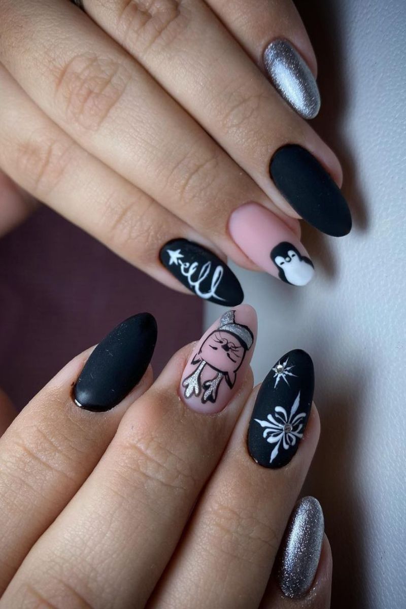 Matte Glitter Visual Idea Matte Glitter Visual Idea — Short Winter Nails