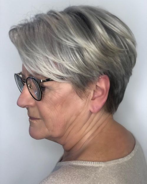 Short Grey Layered Cut Short Grey Layered Cut — Winter Hairstyles for Women Over 70