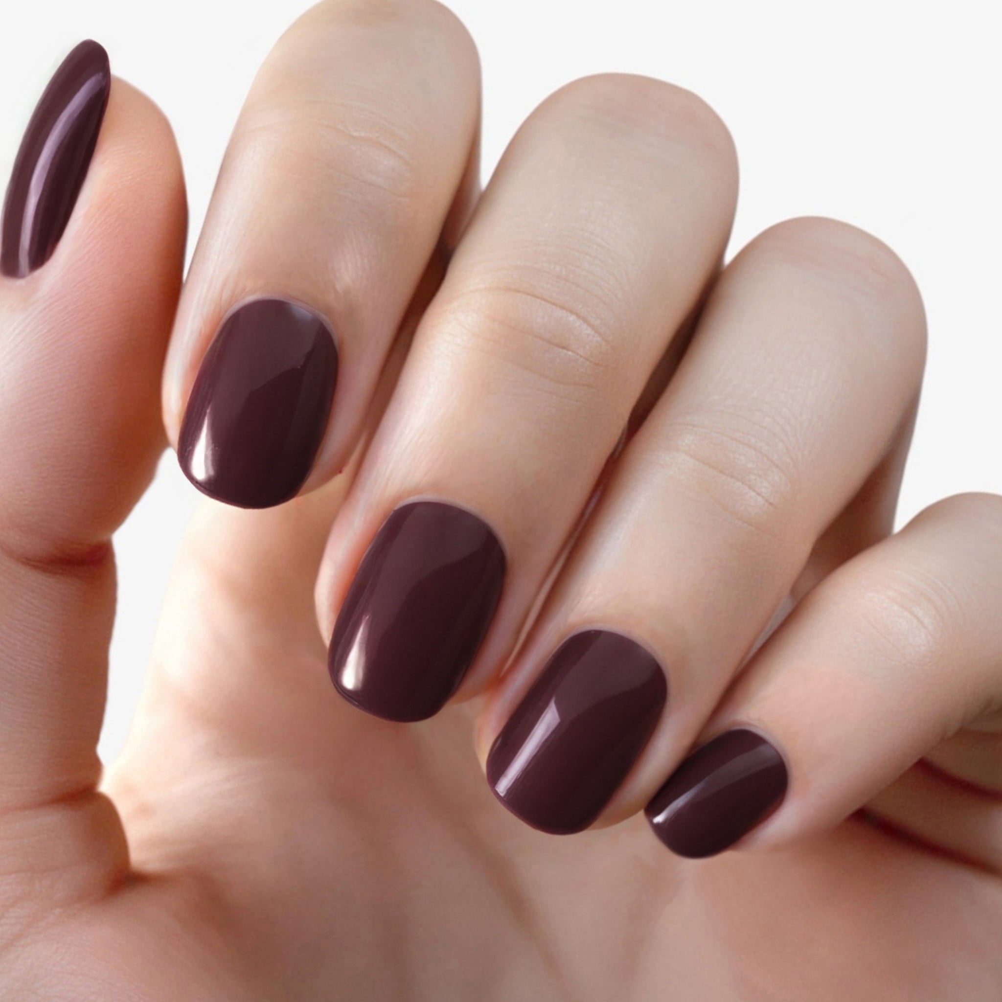 Short Oval Opaque Plum Gloss Short Oval Opaque Plum Gloss — Black Cherry Nails