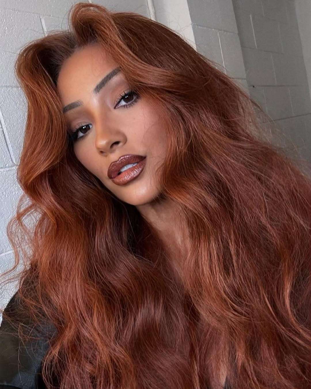 Vibrant Copper Hue Mid-Back — Winter Copper Hair Color