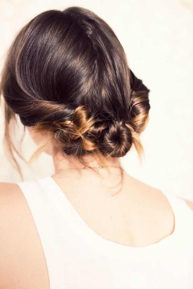 Dark Brown Twisted Low Bun Dark Brown Twisted Low Bun — Easy Winter Hairstyles