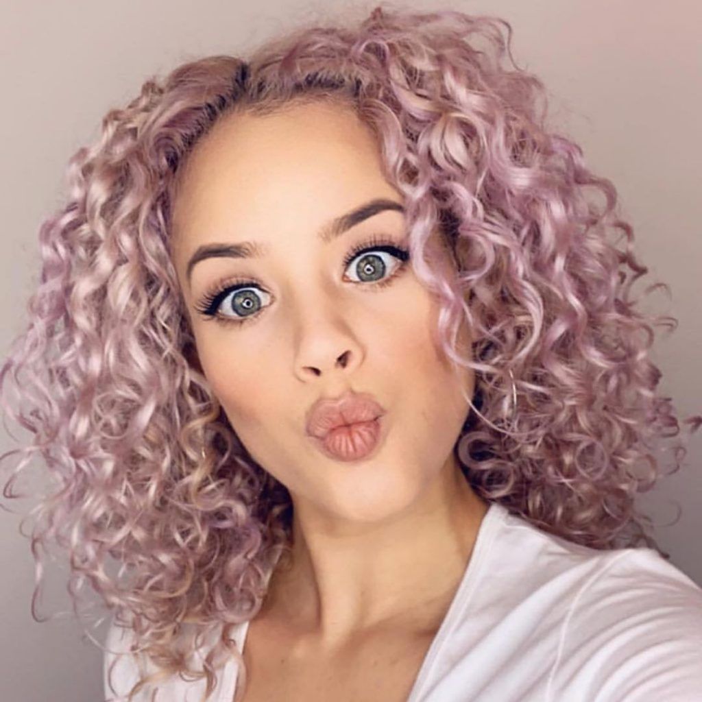 Light Purple With Blonde Highlights Light Purple With Blonde Highlights — Winter Hair Colors for Curly Hair